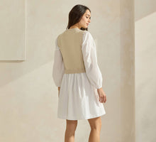 Load image into Gallery viewer, Sweater Poplin Combo Mini Dress
