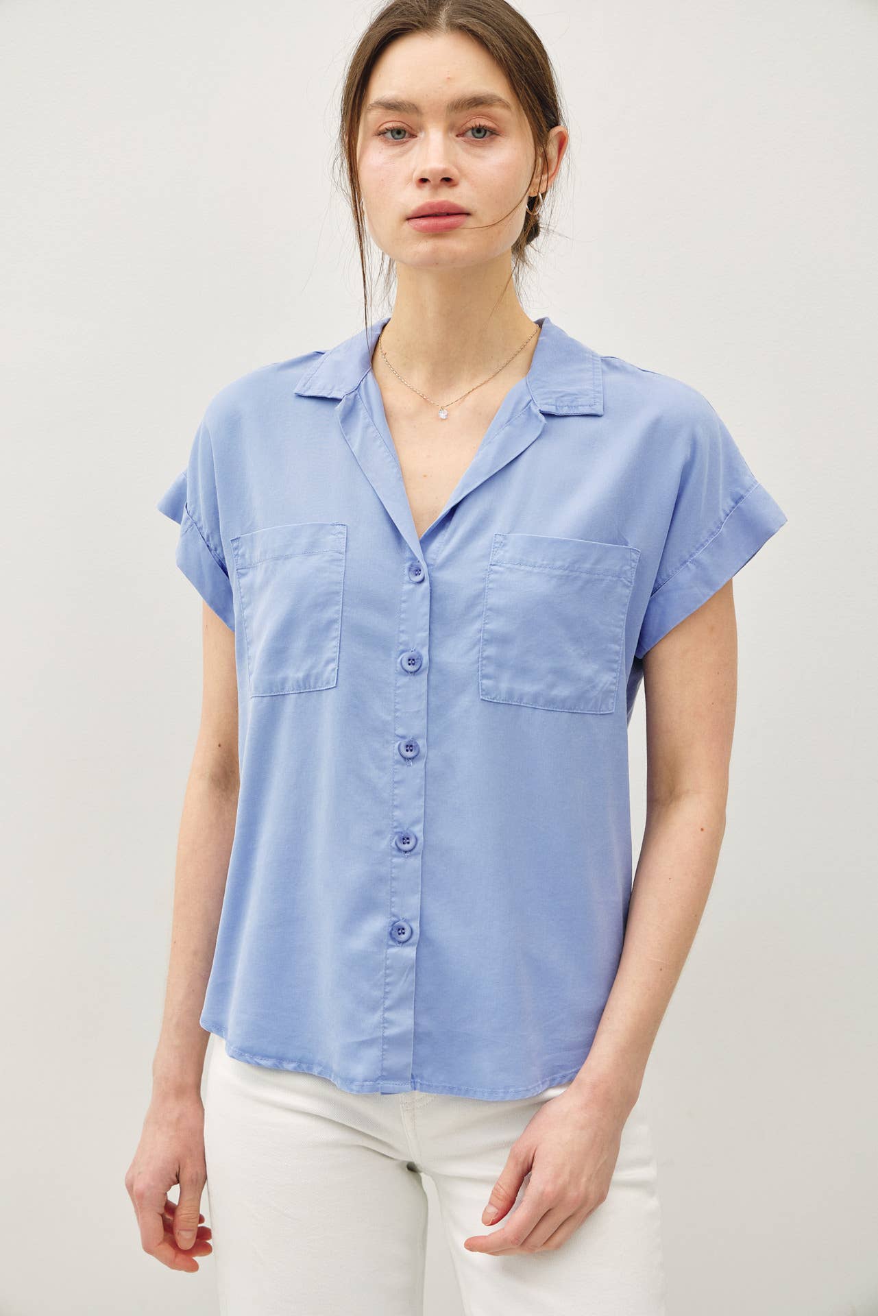 Dolman Short Sleeve Pocket Top