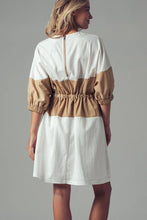 Load image into Gallery viewer, Colorblock Drawstring Waist Mini Dress
