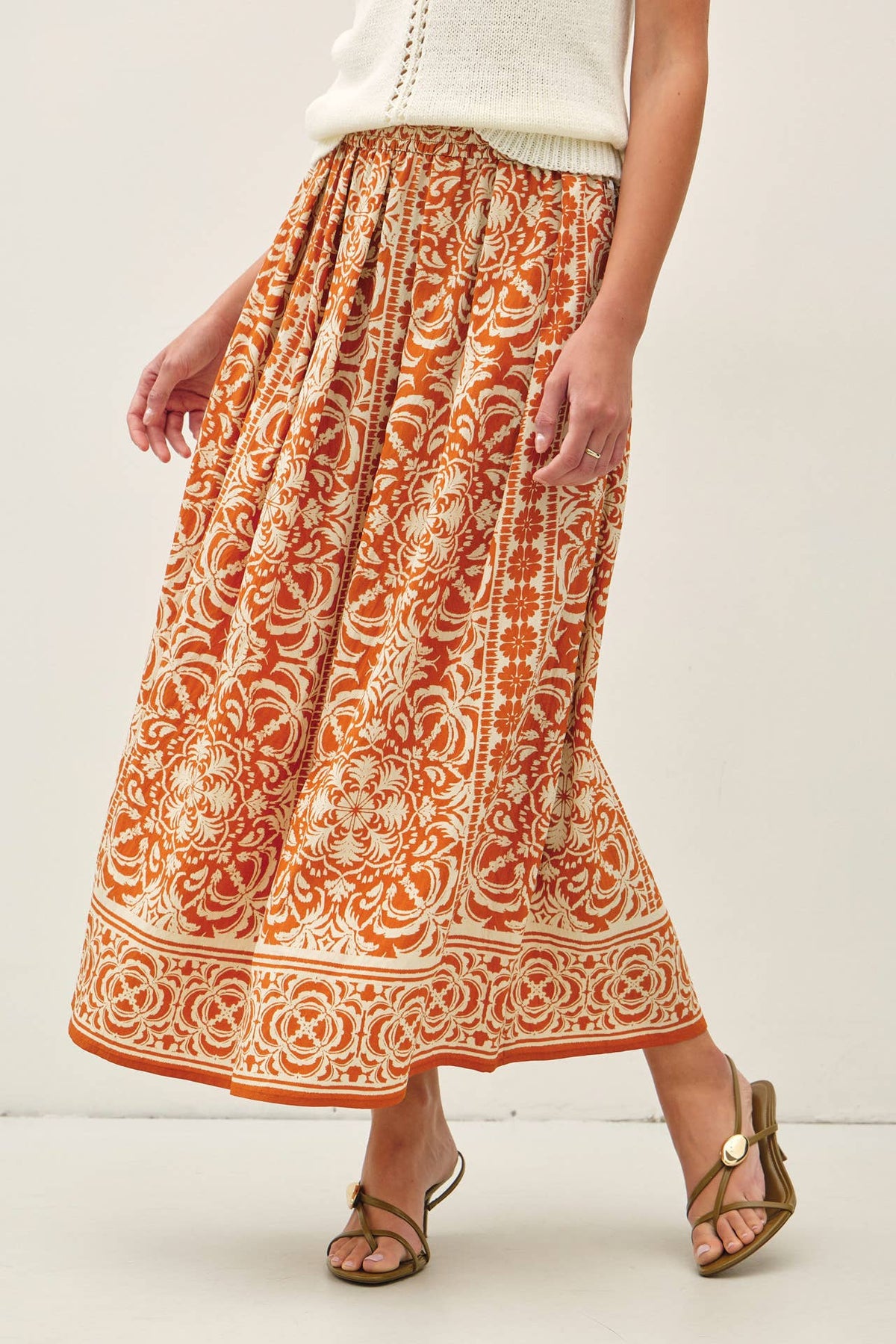 Panel Print Maxi Skirt