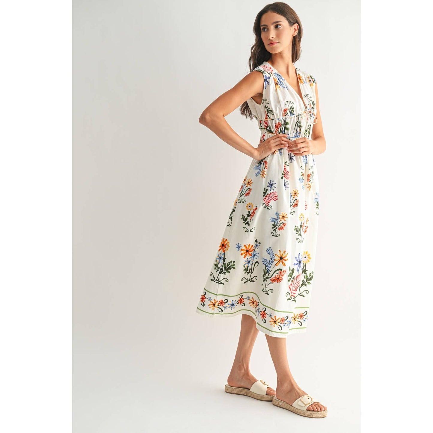 Tie Front Floral Maxi Dress