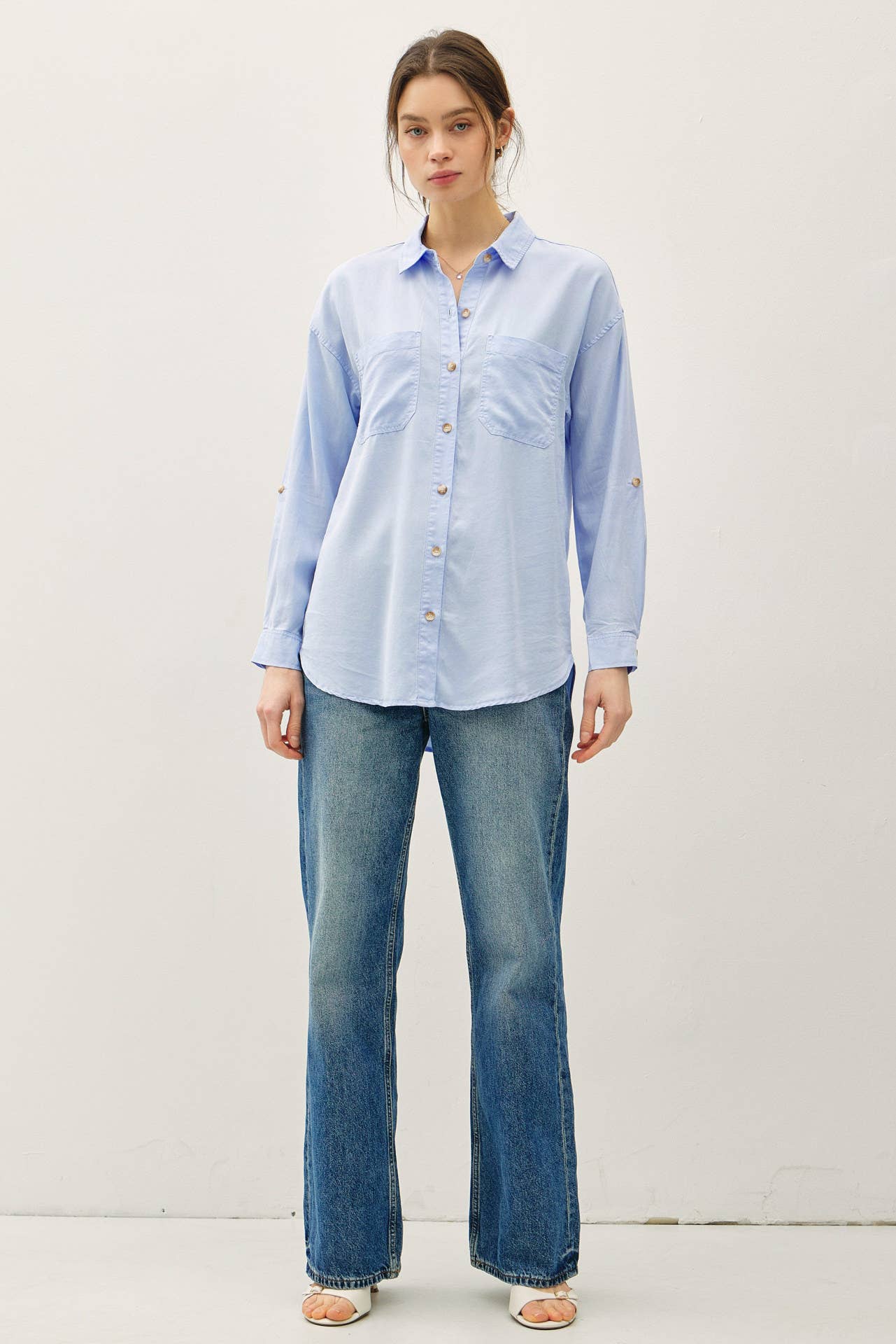 Tencel Oversized Button Down Shirt