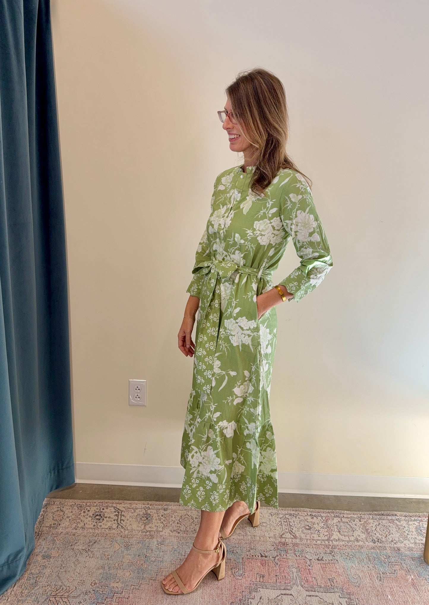 The Frances Dress- Sage Floral