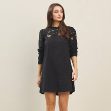 Load image into Gallery viewer, Cutwork Embroidered Long Sleeve Mini Dress
