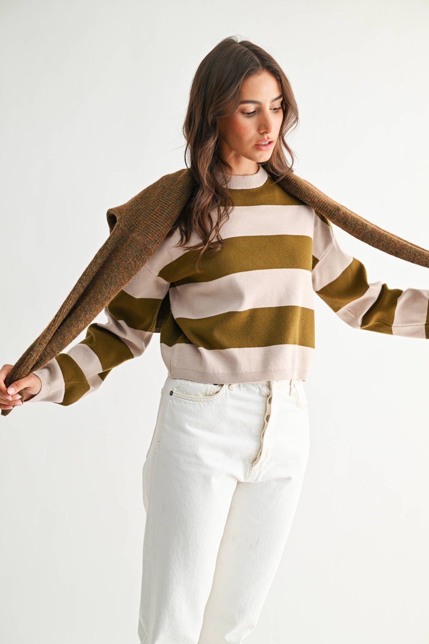 Bold Striped Round Neck Sweater