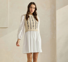 Load image into Gallery viewer, Sweater Poplin Combo Mini Dress
