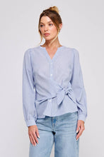 Load image into Gallery viewer, Side Wrap Tie Up Button Down Top

