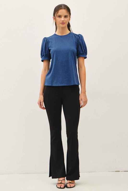 Cotton Jersey Puff Sleeve Top