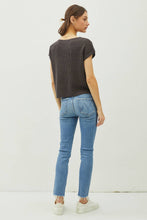Load image into Gallery viewer, Ribbed Knit Pocket Short Sleeve Top
