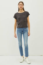 Load image into Gallery viewer, Ribbed Knit Pocket Short Sleeve Top
