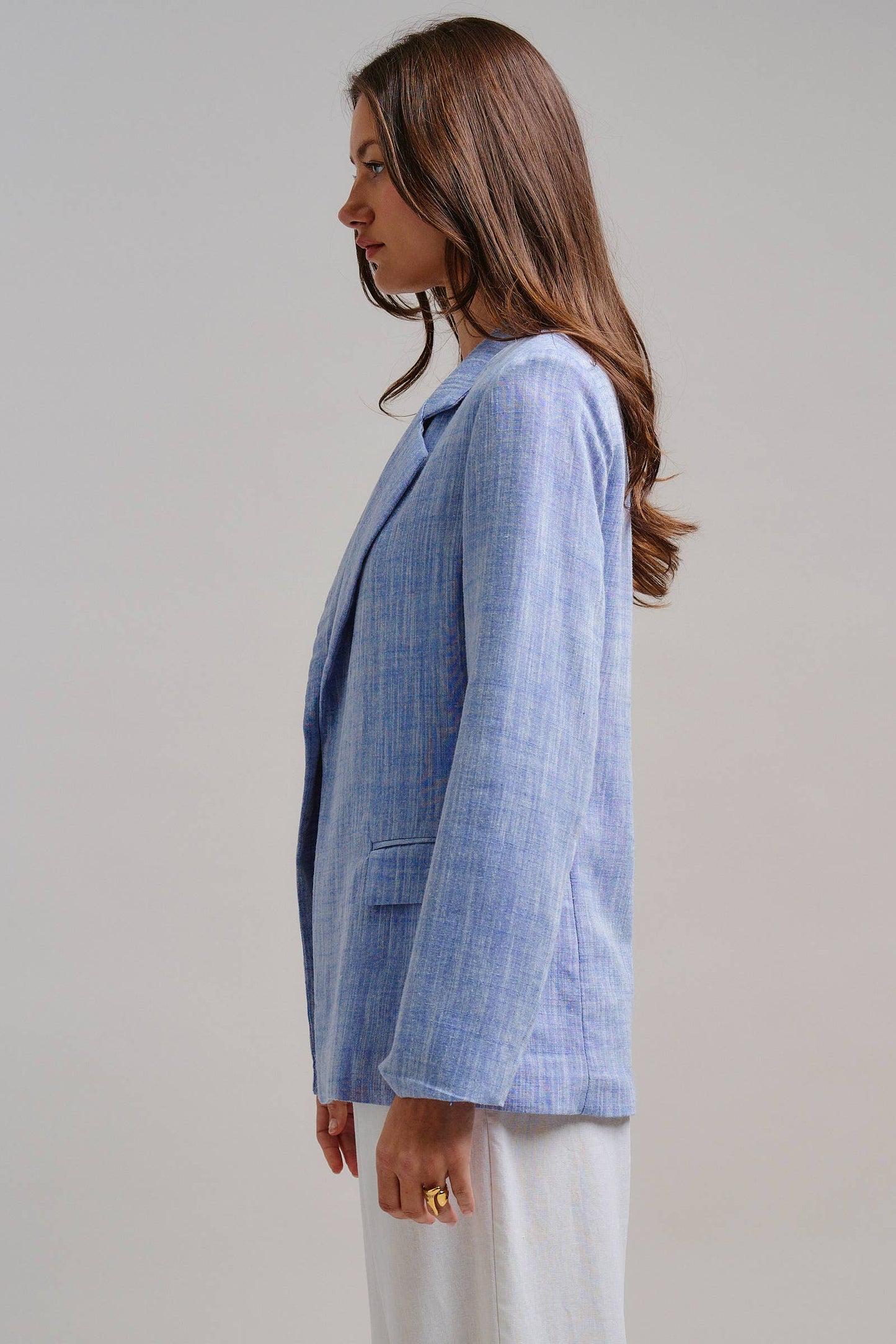 Linen Blend Slouchy Blazer