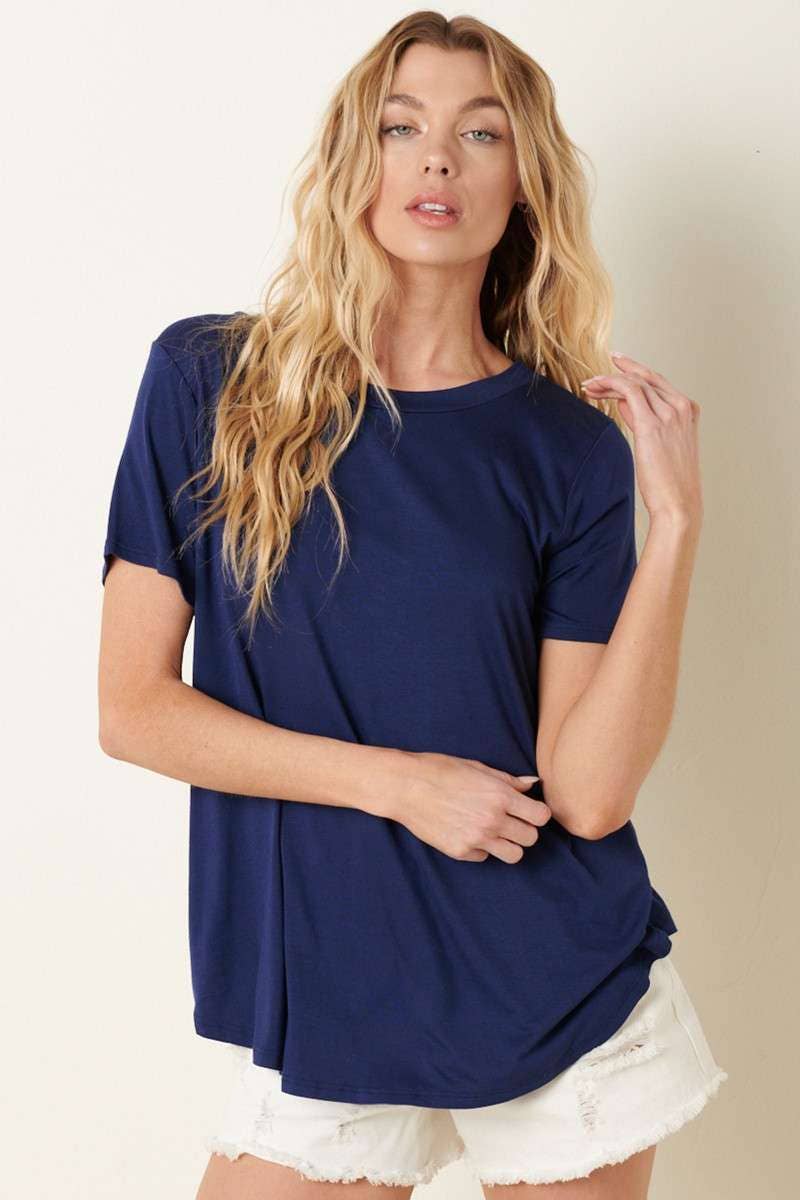 Bamboo Round Neck Short Sleeve Top