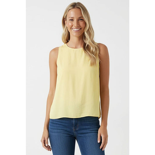 Relaxed Sleeveless Back Keyhole Top