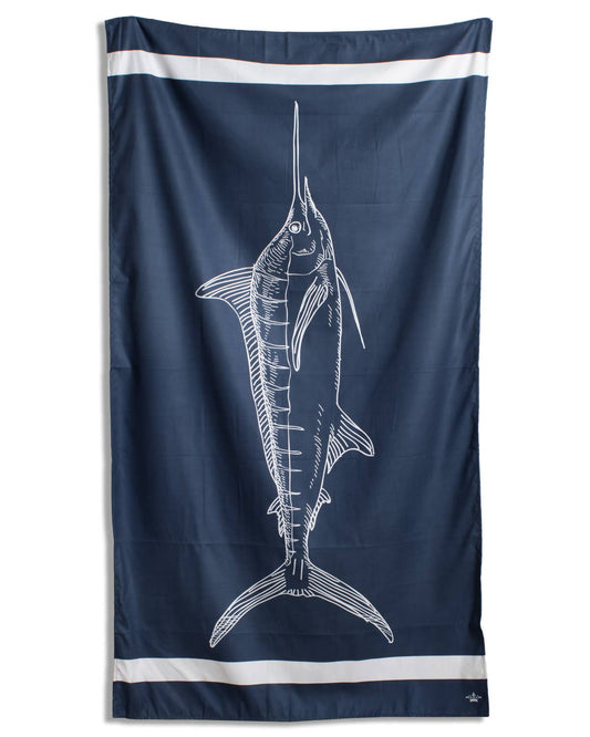 Marlin Giant Beach Towel- Navy/White    40x70