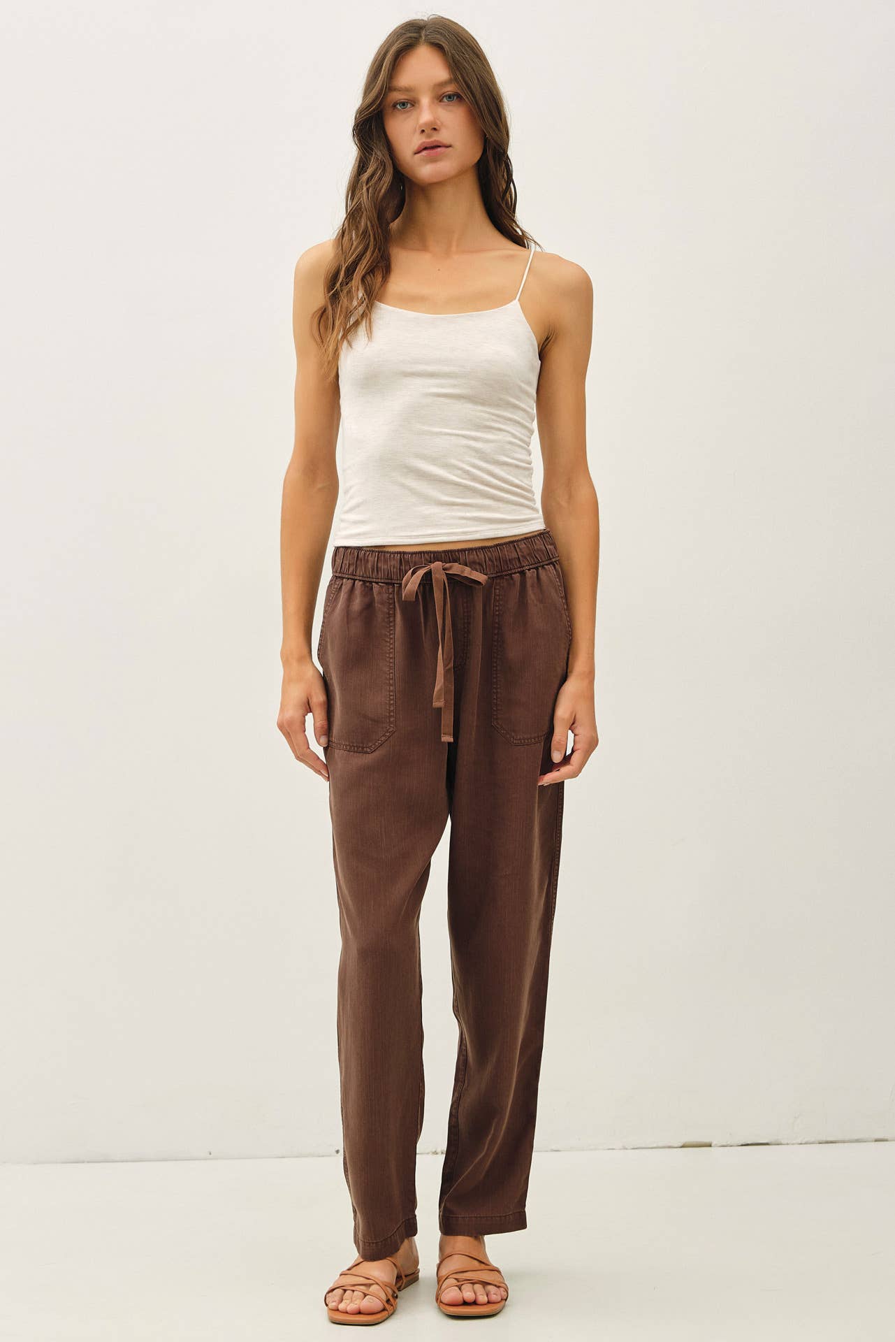 Slim Fit Tencel Ankle Pants