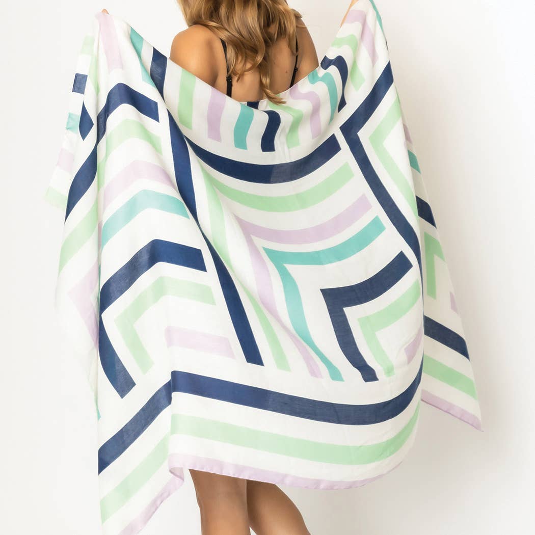 Abstract Geometric Print Scarf