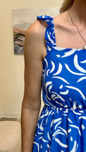 Load image into Gallery viewer, Ruffle Strap Abstract Midi Dress
