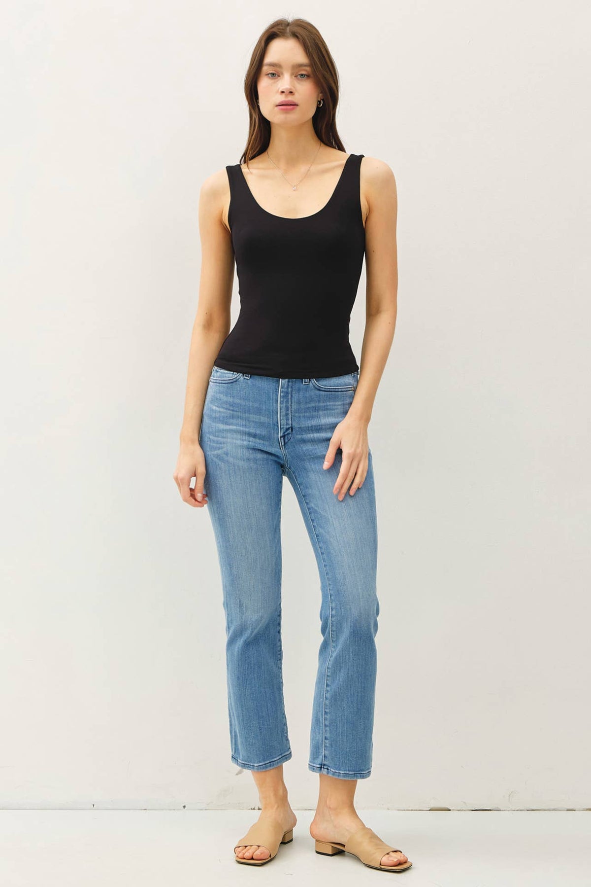 Basic Scoop Neck Jersey Tank Top