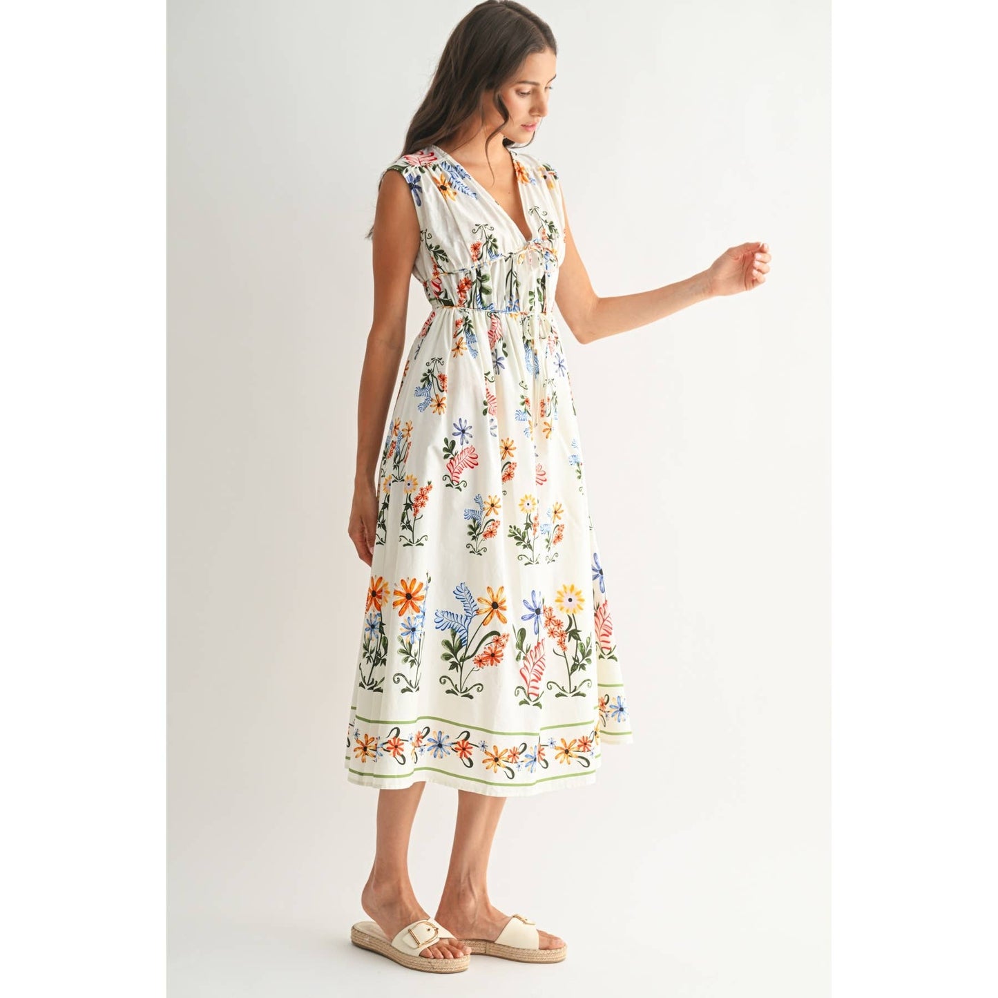 Tie Front Floral Maxi Dress
