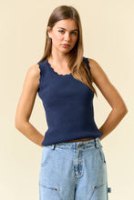 Load image into Gallery viewer, Scalloped Scoop Neck Sleeveless Knit Sweater Top
