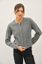 Load image into Gallery viewer, Wool Blend Gold Button Cardigan
