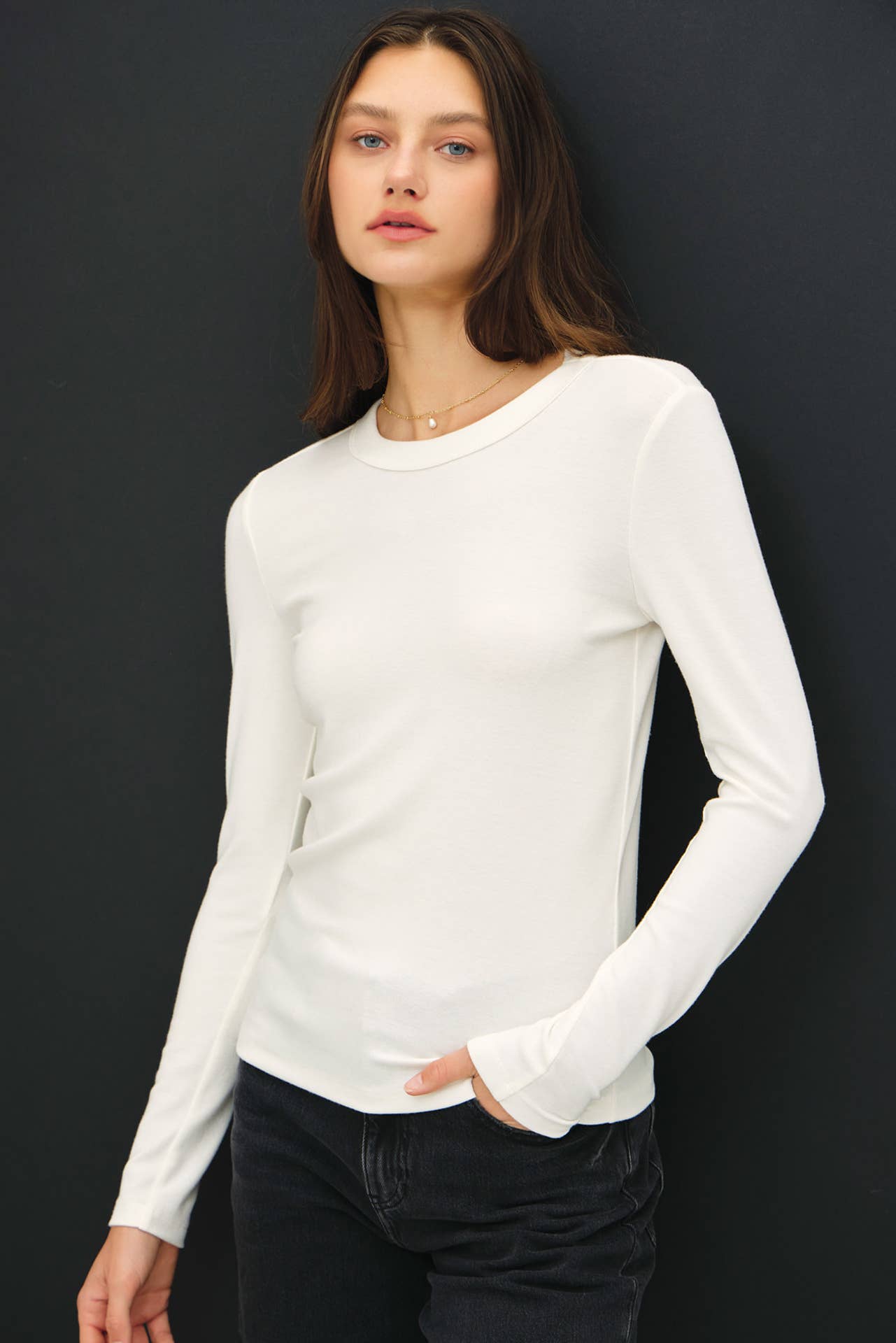 Basic Round Neck Long Sleeve Top