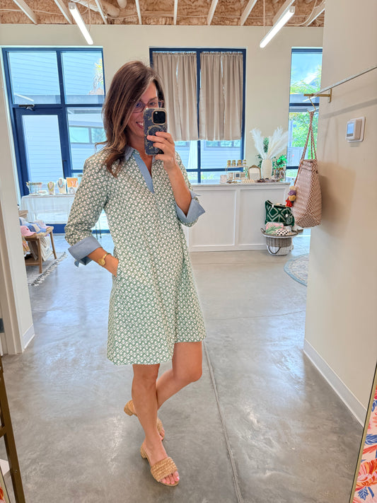 The Brynn Dress- Sage Blossom