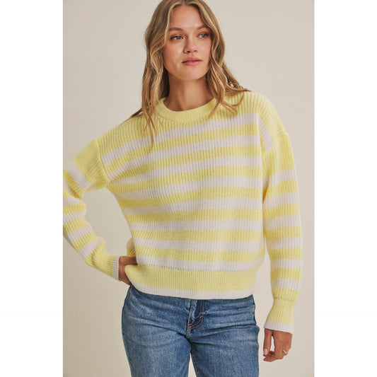 Relaxed Fit Striped Pullover Sweater