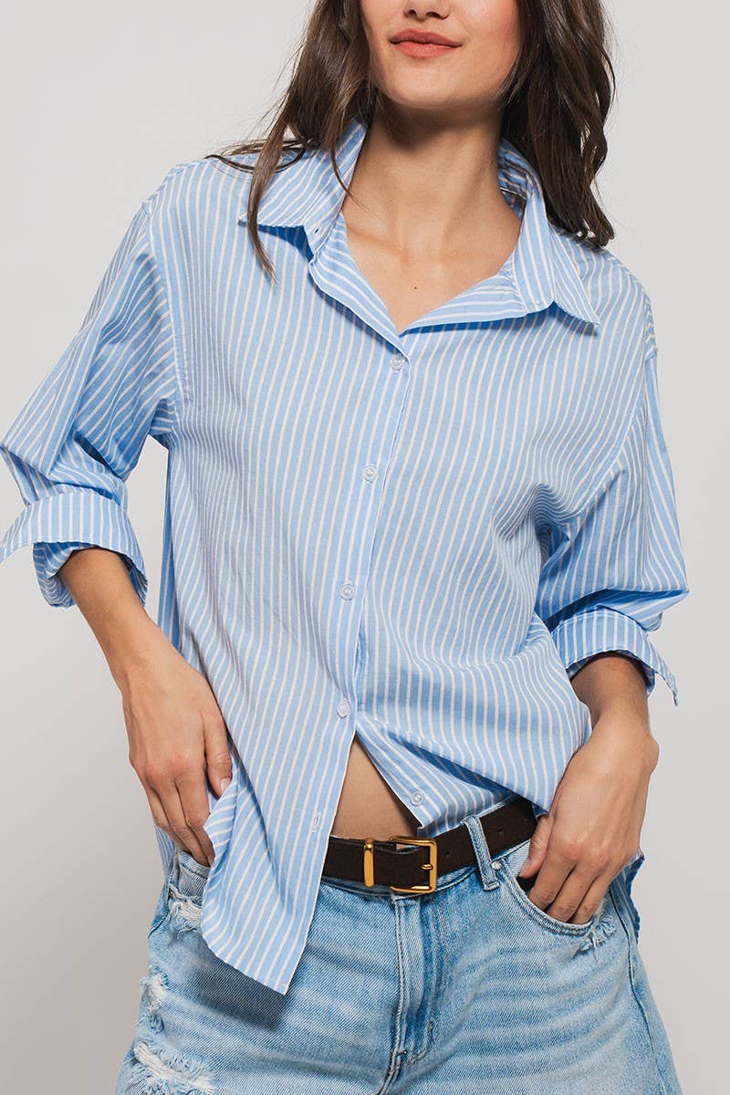 Striped Statement Button Shirt