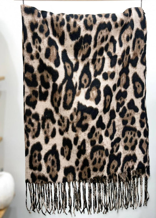 Leopard Print Muffler Scarf