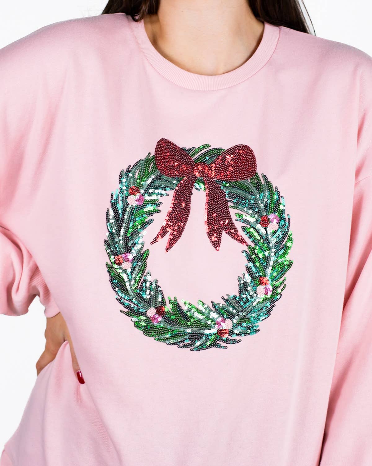 Sequin Wreath Sweatshirt