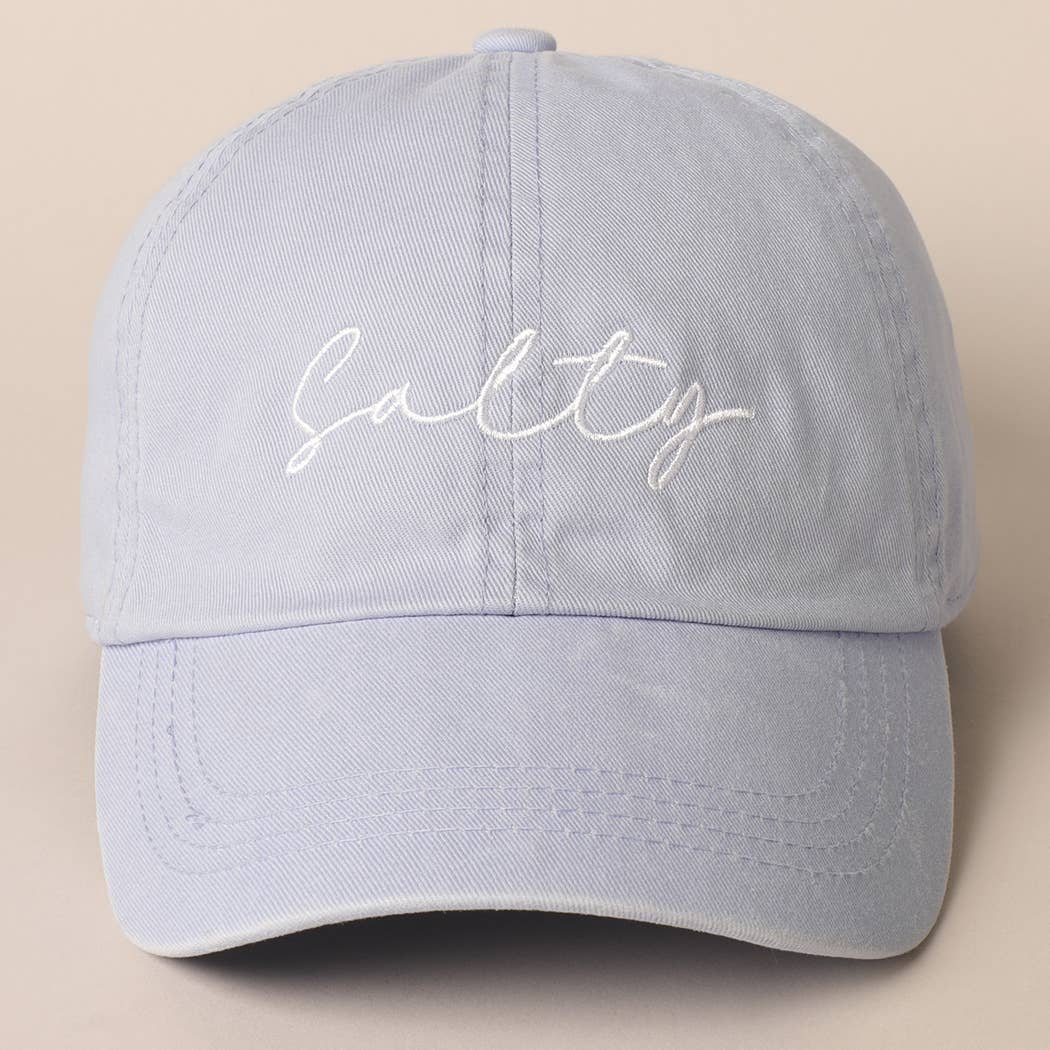 Salty Lettering Embroidery Baseball Cap