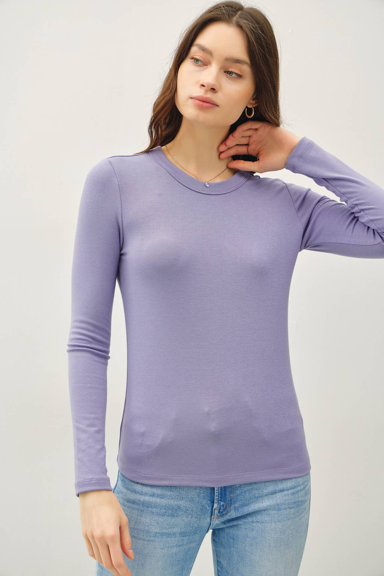 Basic Round Neck Long Sleeve Top