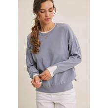 Load image into Gallery viewer, Two Tone Contrast Cuff Lightweight Sweater
