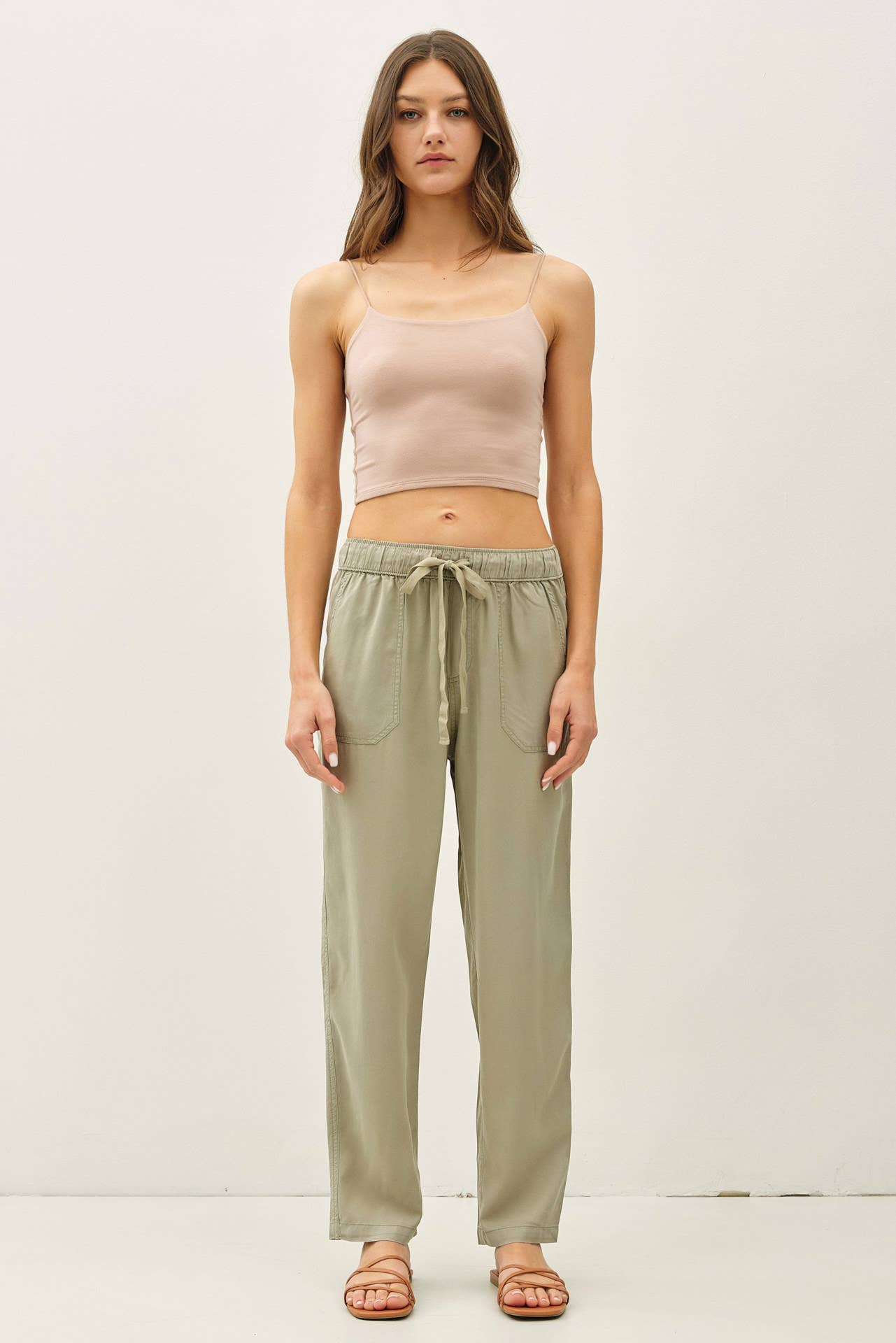 Slim Fit Tencel Ankle Pants