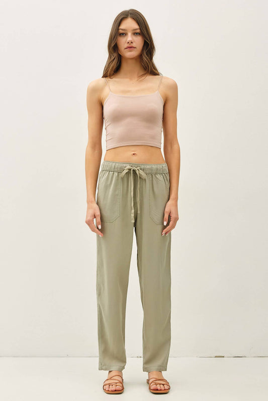 Slim Fit Tencel Ankle Pants