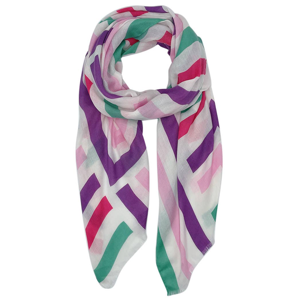 Abstract Geometric Print Scarf