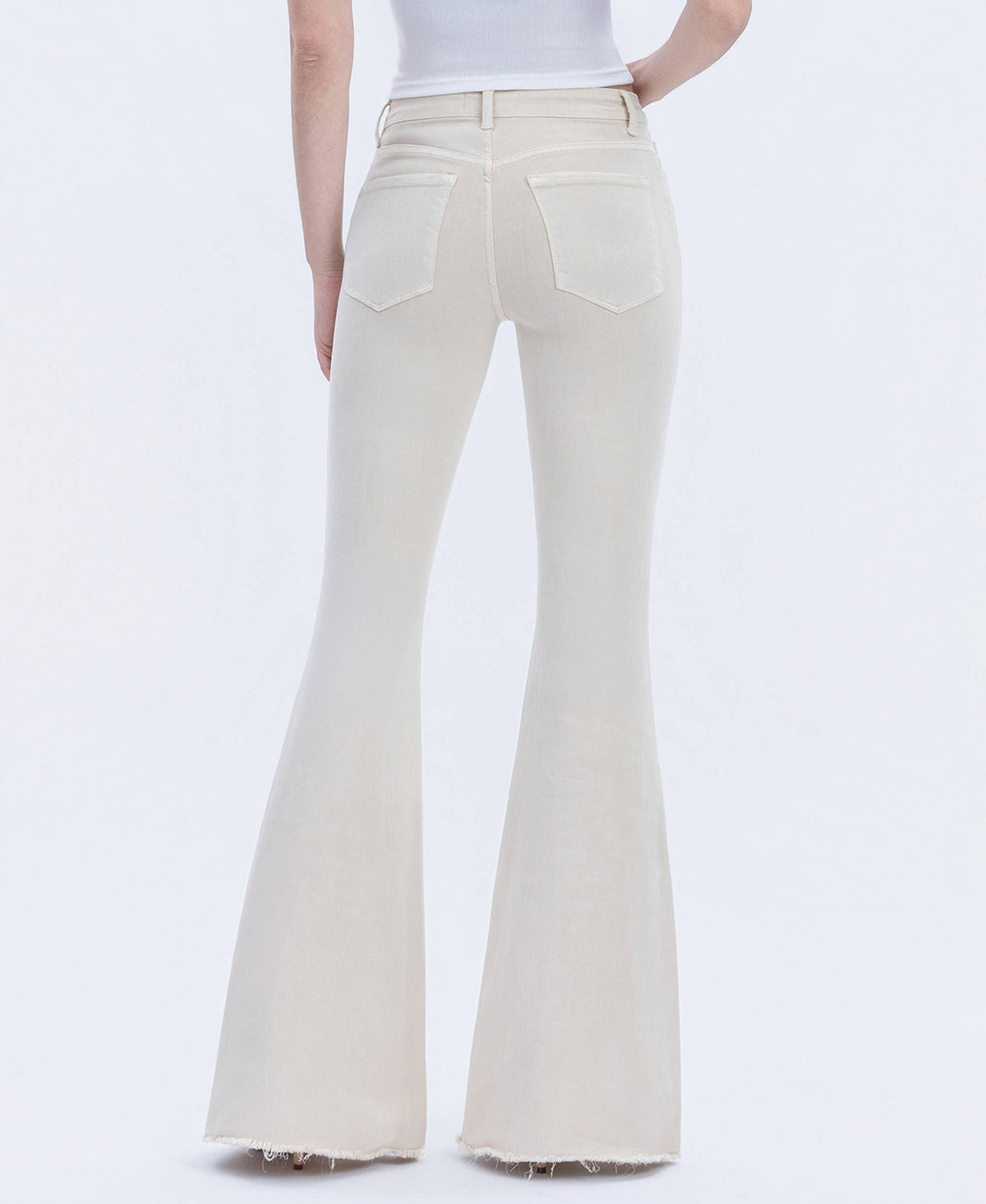 Bella High Rise Raw Hem Super Flare Jeans