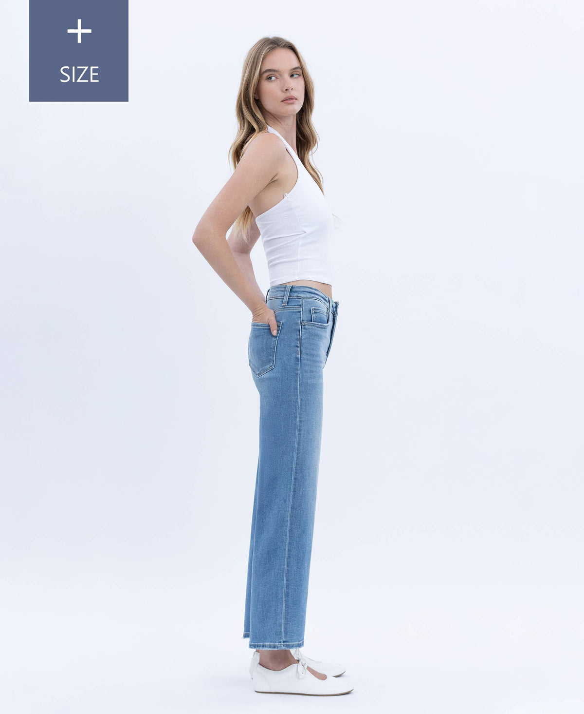 TC High Rise Wide Leg Jeans- Plus