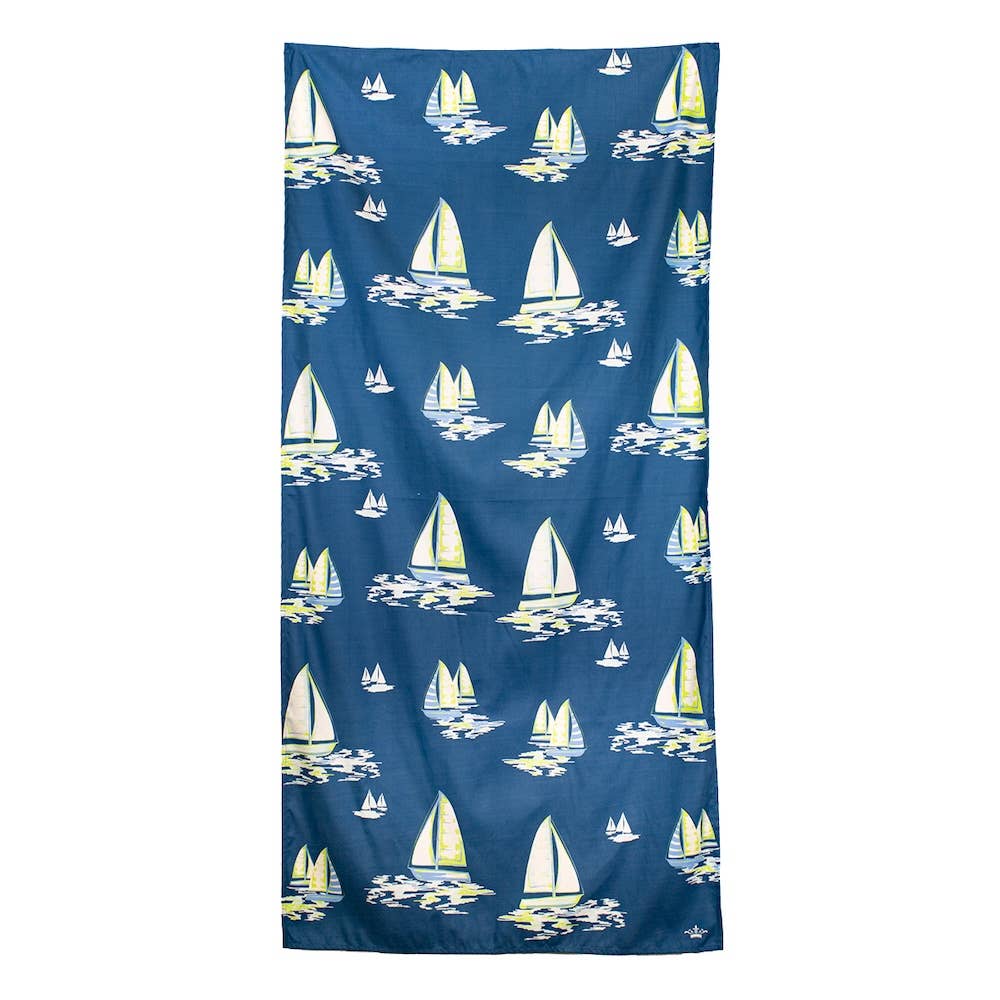 Sail Away Beach Towel- Royal  34x70