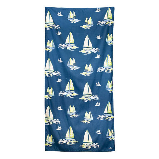 Sail Away Beach Towel- Royal  34x70