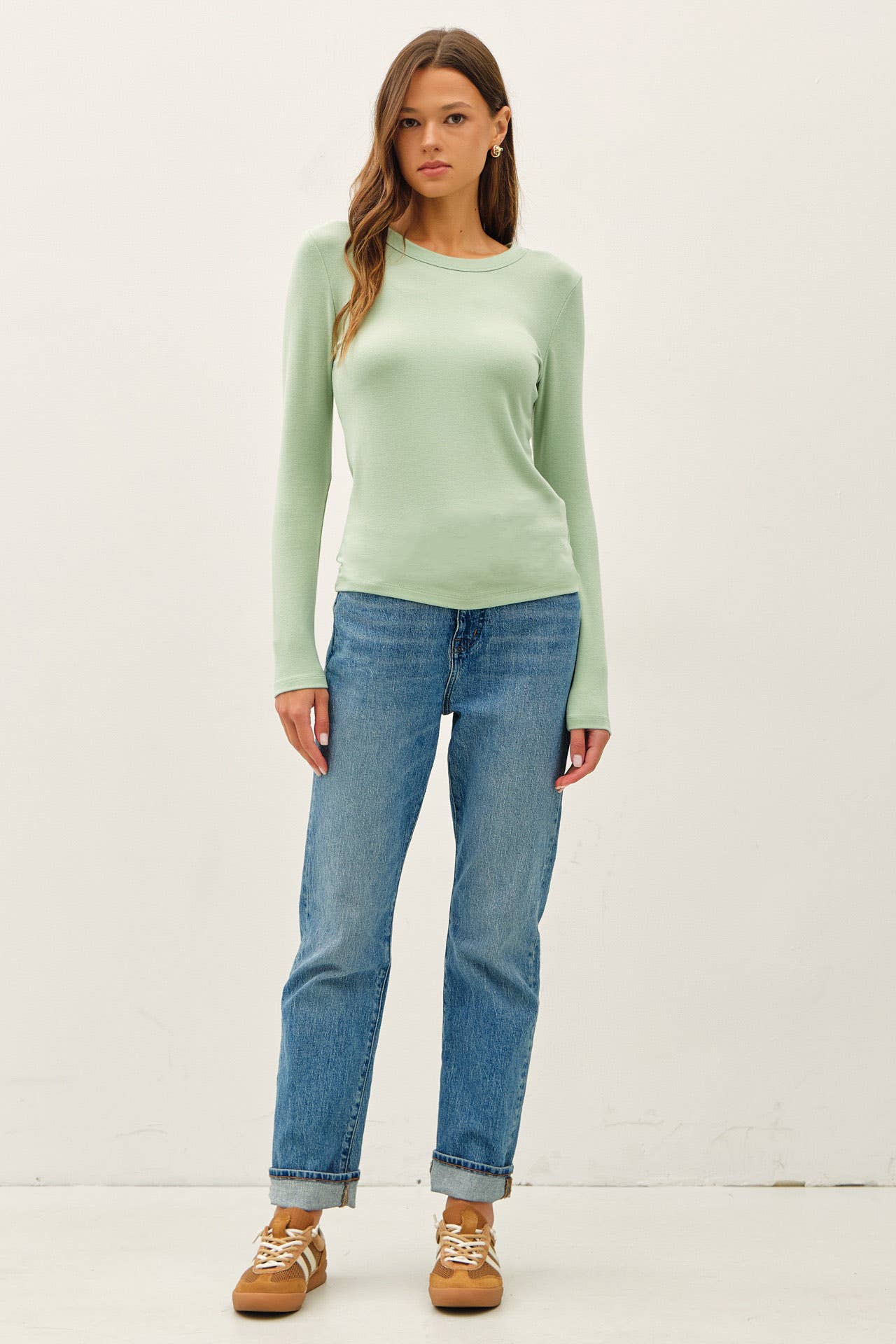 Basic Round Neck Long Sleeve Top