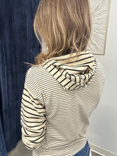 Load image into Gallery viewer, Asymmetrical Striped Hooded Sweatshirt
