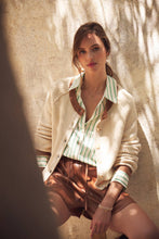 Load image into Gallery viewer, Chunky Knit Contrast Collar Cardigan Sweater
