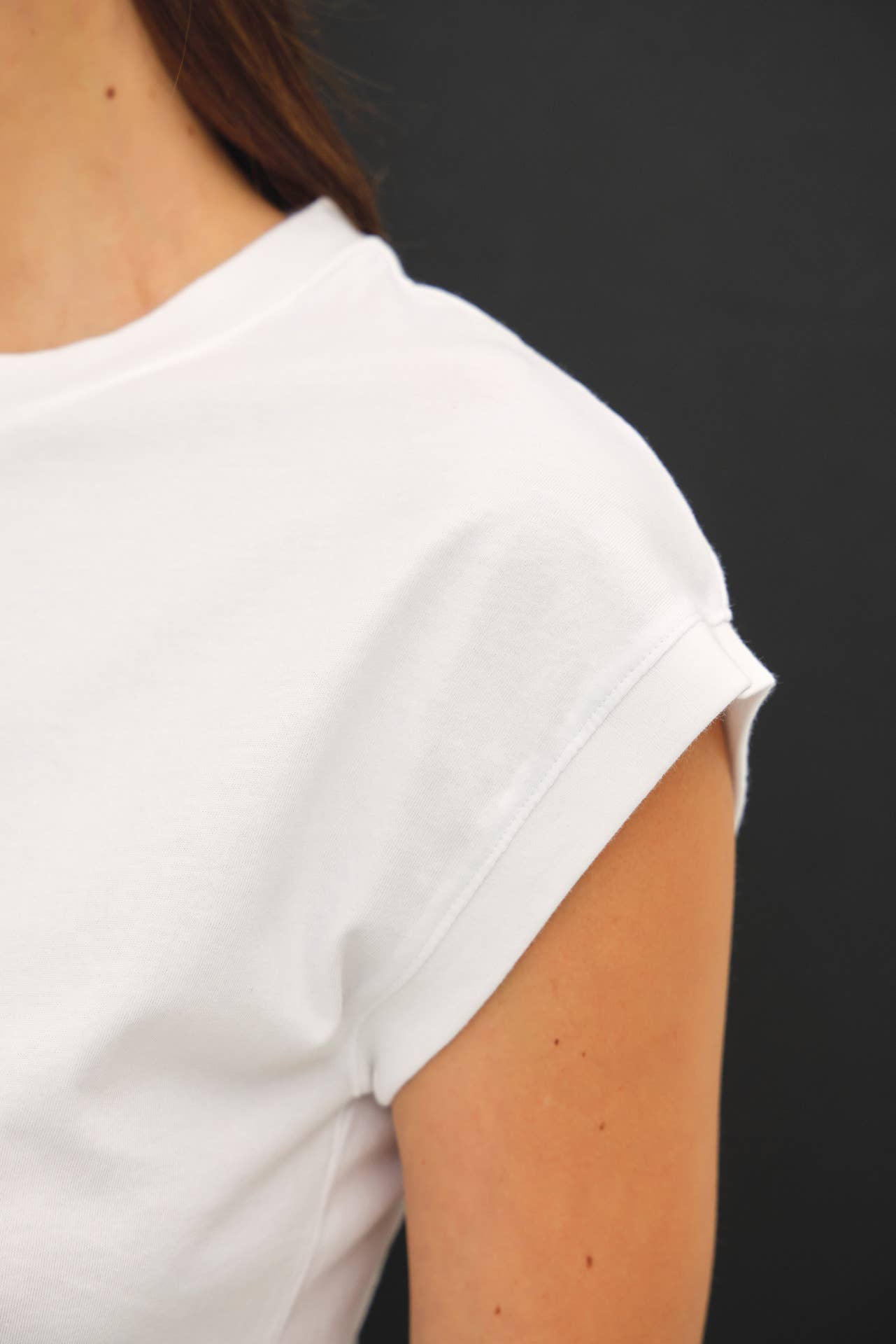Cap Sleeve Crew Neck Cotton Top