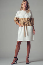 Load image into Gallery viewer, Colorblock Drawstring Waist Mini Dress

