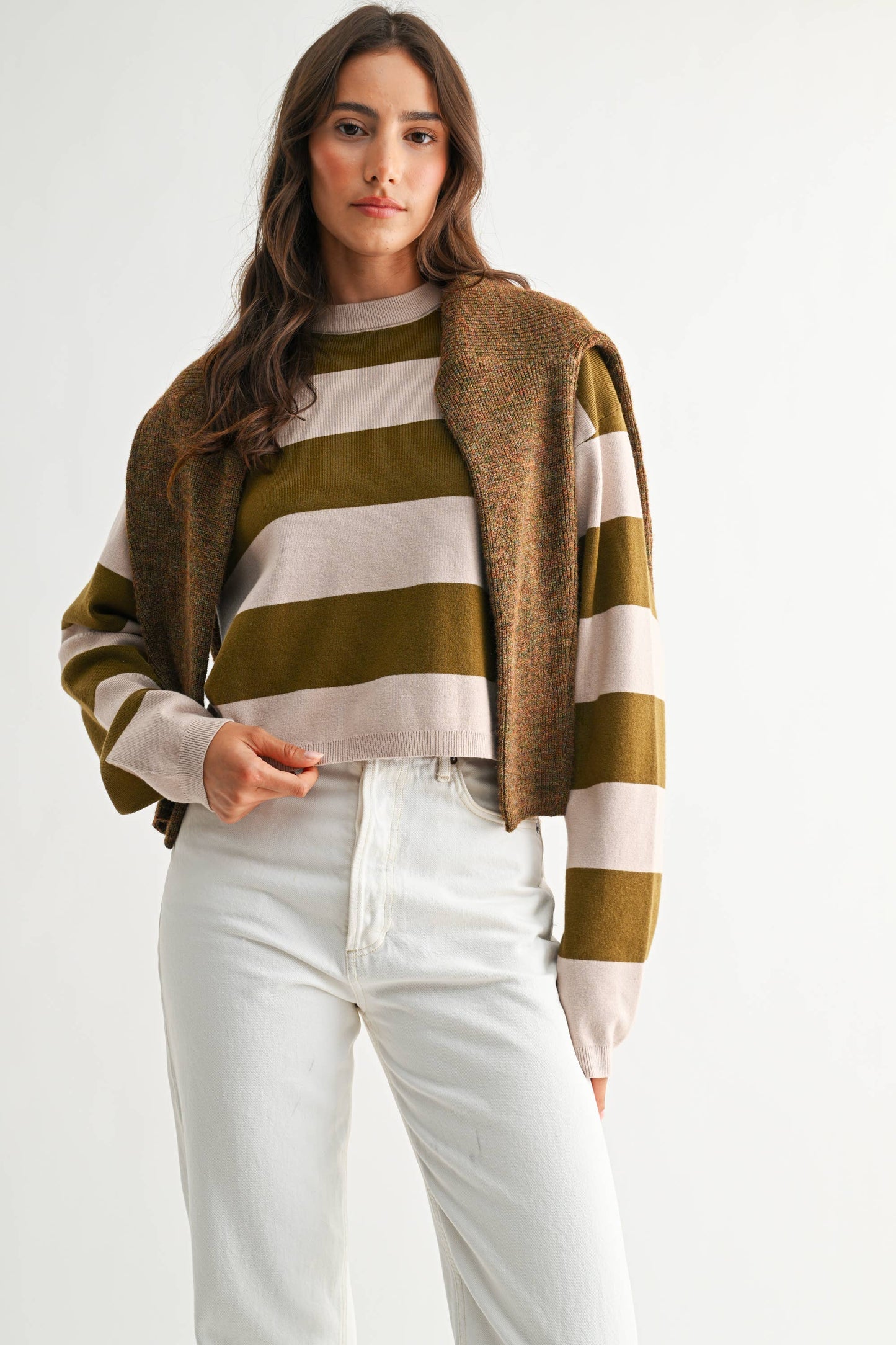 Bold Striped Round Neck Sweater