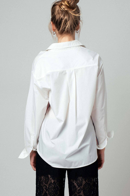 Striped Statement Button Down Shirt