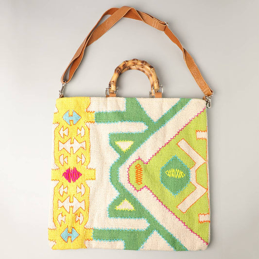 Bamboo Handle Bag with Strap