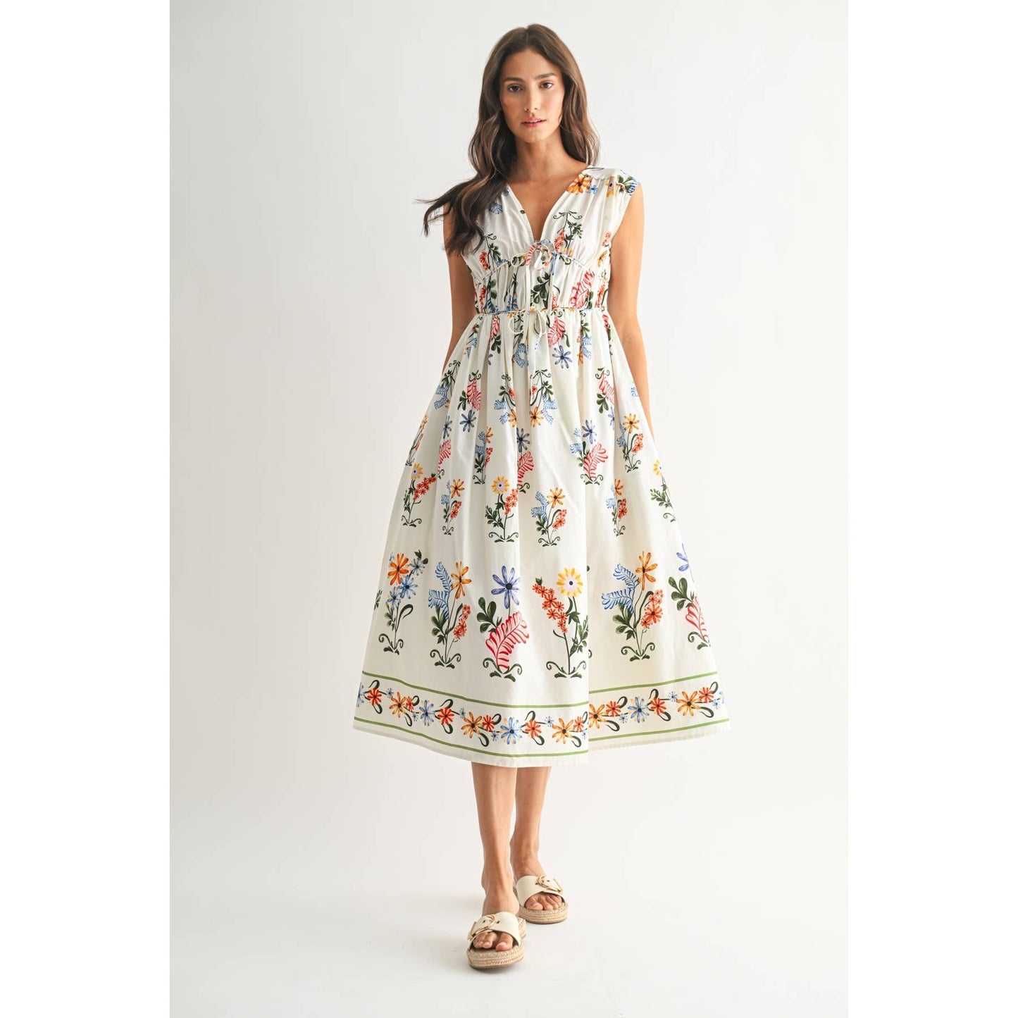 Tie Front Floral Maxi Dress